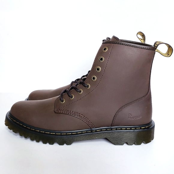 Dr. Martens Awley Leather Combat Boots Brown 13 - Picture 7 of 16